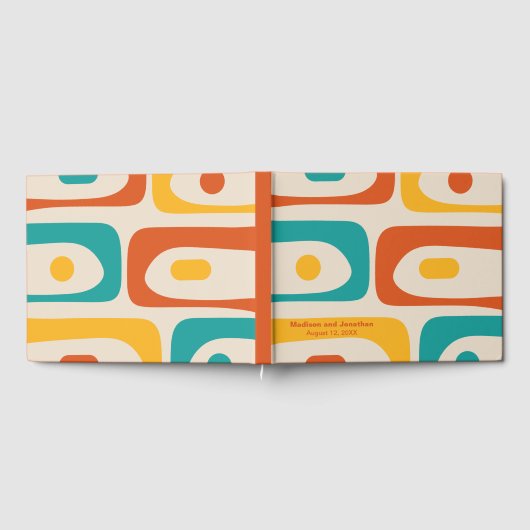 Mid Century Modern Retro Piquet Personalized Gästebuch (Voll)