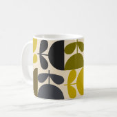 Mid‑century modern- Retro Scandinavian Flowers Kaffeetasse (Vorderseite Links)