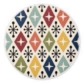 Mid Century Modern Retro Starburst Pattern Keramikknauf (Vorderseite)