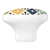 Mid Century Modern Retro Starburst Pattern Keramikknauf (Seitenansicht)