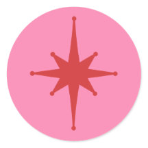 Mid-century Modern Retro Stern Rot und Pink