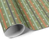 Mid-Century Modern Retro Stripe Pattern Geschenkpapier (Rolleneckpunkt)