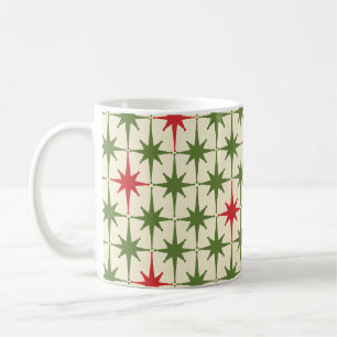 Mid-century Modern Retro Vintage Weihnachtssterne Kaffeetasse