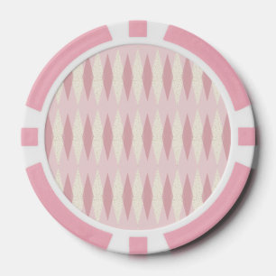 Mid Century Modern Rosa Argyle Poker Chip