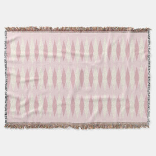 Mid Century Modern Rosa Argyle-Wurfdecke Decke