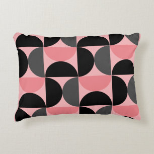 Mid-Century-Modern Rosa schwarz und grau Dekokissen
