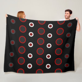 Mid-Century-Modern rot, schwarz und grau Fleecedecke