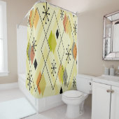 Mid Century Modern Scattered Diamonds Chartreuse Duschvorhang (Beispiel)