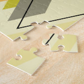 Mid Century Modern Scattered Diamonds Chartreuse Puzzle (Seite)