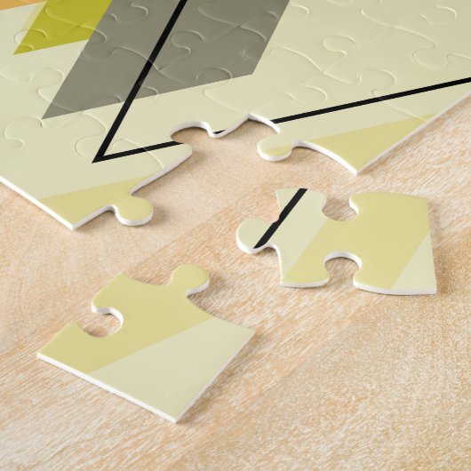 Mid Century Modern Scattered Diamonds Chartreuse Puzzle (Seite)