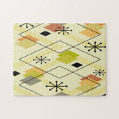 Mid Century Modern Scattered Diamonds Chartreuse Puzzle (Horizontal)