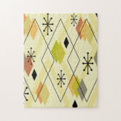 Mid Century Modern Scattered Diamonds Chartreuse Puzzle (Vertikal)