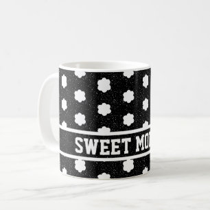 mid century modern schwarz-weiß retro floral kaffeetasse