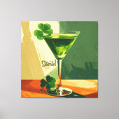 Mid Century Modern Shamrock Martini Sláinte!  Leinwanddruck (Vorderseite)