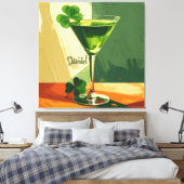 Mid Century Modern Shamrock Martini Sláinte!  Leinwanddruck (Insitu (Schlafzimmer))