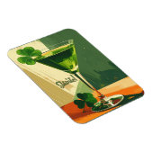 Mid Century Modern Shamrock Martini Sláinte!  Magnet (Rechte Seite)
