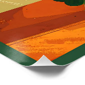 Mid Century Modern Shamrock Martini Sláinte! Poster (Ecke)