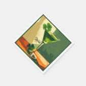 Mid Century Modern Shamrock Martini Sláinte!  Serviette (Ecke)