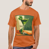 Mid Century Modern Shamrock Martini Sláinte! T-Shirt (Vorderseite)