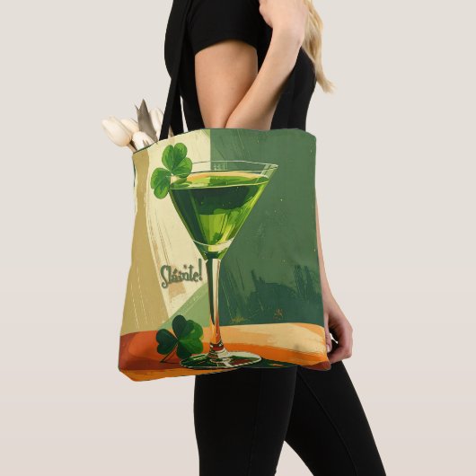 Mid Century Modern Shamrock Martini Sláinte! Tasche (Von Nahem)