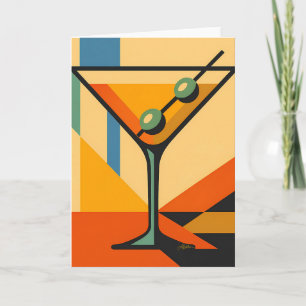Mid Century Modern Sonnenaufgang Bauhaus Martini Karte