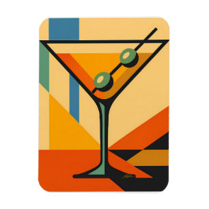 Mid Century Modern Sonnenaufgang Bauhaus Martini Magnet