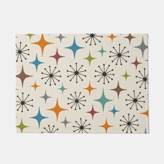 Mid-Century-Modern-Sonnenstrahl-Muster Fußmatte (Vorderseite)