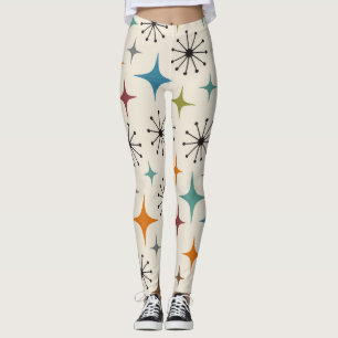 Mid-Century-Modern-Sonnenstrahl-Muster Leggings