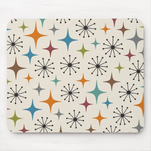 Mid-Century-Modern-Sonnenstrahl-Muster Mousepad (Vorne)