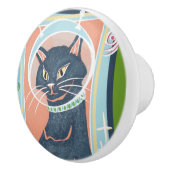 Mid Century Modern Space Kitty Keramikknopf Keramikknauf (Rechts)