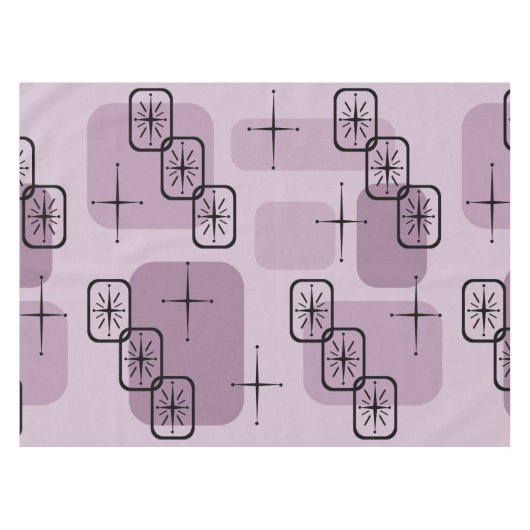 Mid Century Modern Sputnik Mauve Tischdecke (Vorderseite (Horizontal))