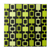 Mid Century Modern Square Columns Black Chartreuse Fliese (Vorderseite)