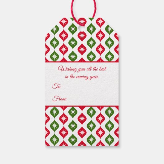 Mid century modern star retro Christmas ornament Geschenkanhänger (Rückseite)