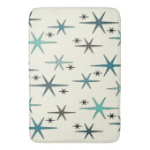 Mid Century Modern Star Sky Turquoise Badematte (Vorderseite Vertikal)