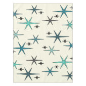 Mid Century Modern Star Sky Turquoise Tischdecke (Vorderseite)