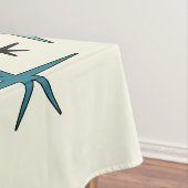 Mid Century Modern Star Sky Turquoise Tischdecke (Beispiel)