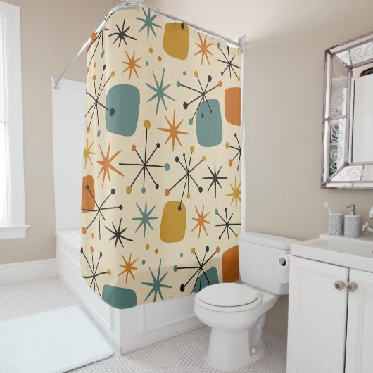 Mid Century Modern Starburst Pattern Duschvorhang (Beispiel)