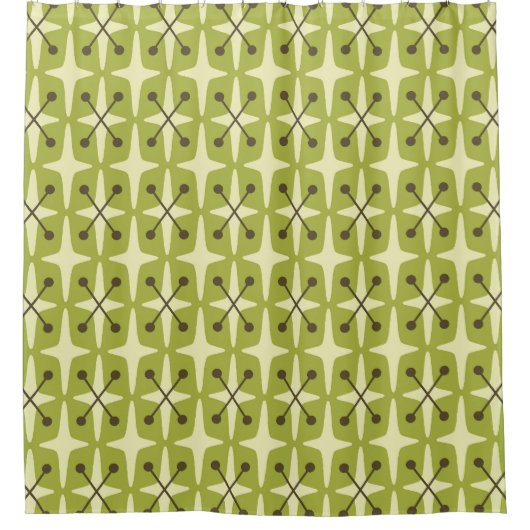 Mid Century Modern Starburst Pattern Duschvorhang (Vorderseite)