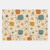 Mid Century Modern Starburst Pattern Geschenkpapier Set (Vorderseite 3)