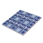 Mid Century Modern Starburst Pattern in Blues Fliese (Seite)