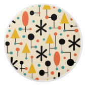 Mid Century Modern Starburst Pattern Keramikknauf (Vorderseite)