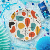 Mid Century Modern Starburst Pattern Pappteller (Party)