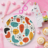 Mid Century Modern Starburst Pattern Pappteller (Party)