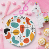 Mid Century Modern Starburst Pattern Pappteller (Party)