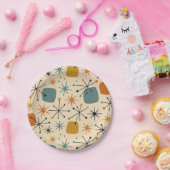 Mid Century Modern Starburst Pattern Pappteller (Party)