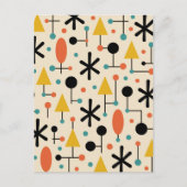 Mid Century Modern Starburst Pattern Postkarte (Vorderseite)