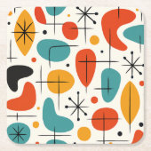 Mid Century Modern Starburst Pattern Rechteckiger Pappuntersetzer (Vorderseite)