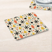 Mid Century Modern Starburst Pattern Rechteckiger Pappuntersetzer (angewinkelt)