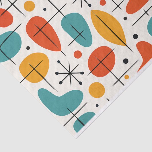 Mid Century Modern Starburst Pattern Seidenpapier (Ausschnitt)