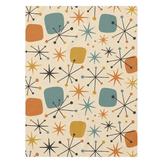 Mid Century Modern Starburst Pattern Tischdecke (Vorderseite)